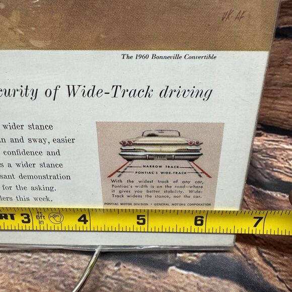 1960 Pontiac Bonneville Convertible Vintage Print Ad Wide-Track Car Shopping - Picture 4 of 5